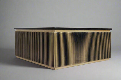 Aurum Centre Table by Induscraft Brass Accent Marble top