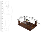 Aeron Modern Rectangular Sheesham Wood Coffee Table with Glass Top - Induscraft
