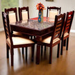 Brass Fusion Sheesham Wood 6 Seater Heritage Style Royal Dining Set in a room setting