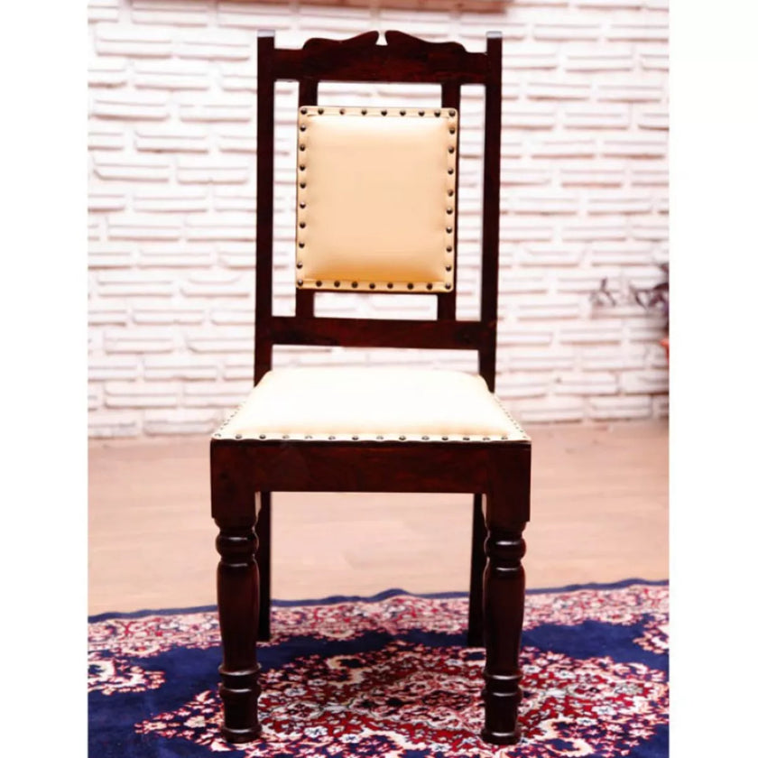 Brass Fusion Sheesham Wood 6 Seater Heritage Style Royal Dining Set - Induscraft