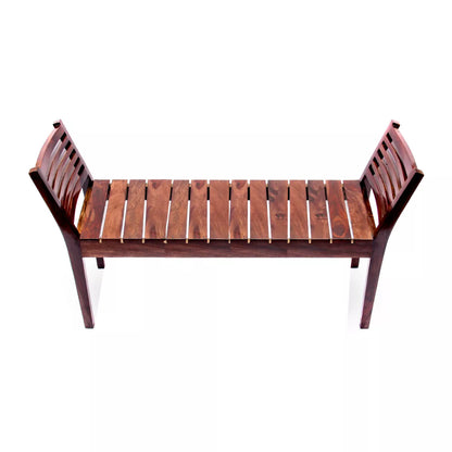 Butterfly Sheesham Wood Contemporary Slatted 2 Seater Bench