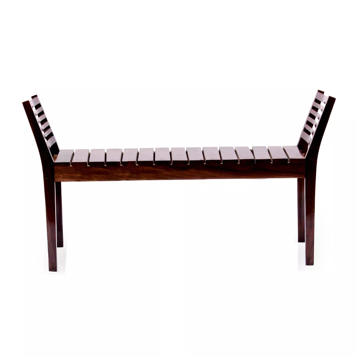 Butterfly Sheesham Wood Contemporary Slatted 2 Seater Bench