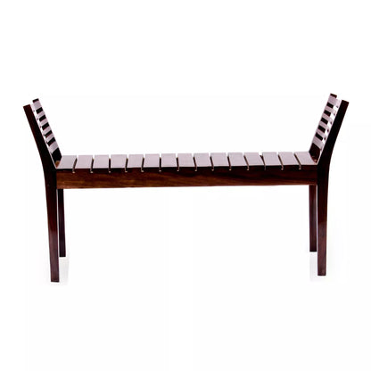 Butterfly Sheesham Wood Contemporary Slatted 2 Seater Bench