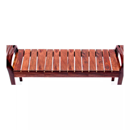 Butterfly Sheesham Wood Contemporary Slatted 2 Seater Bench