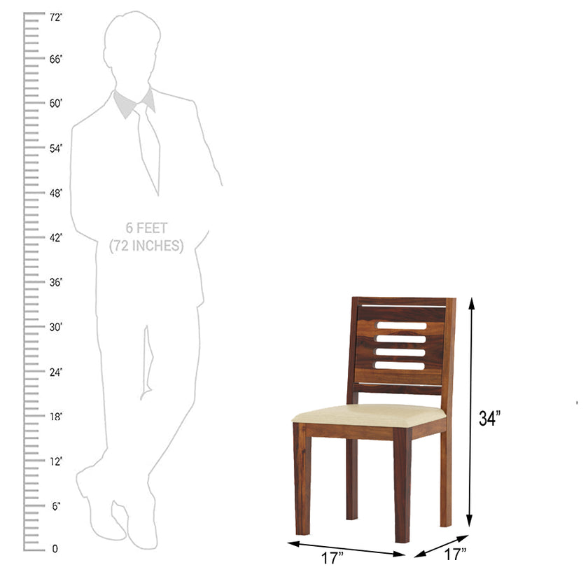 Joshua Sheesham Modern 4 Chair Dining Set for Compact Spaces - Induscraft