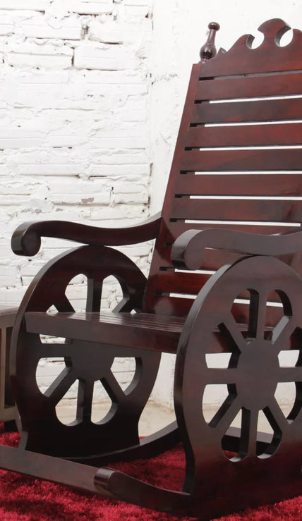 Chariot Rocking Chair by Induscraft in Solid Sheesham Wood - Induscraft