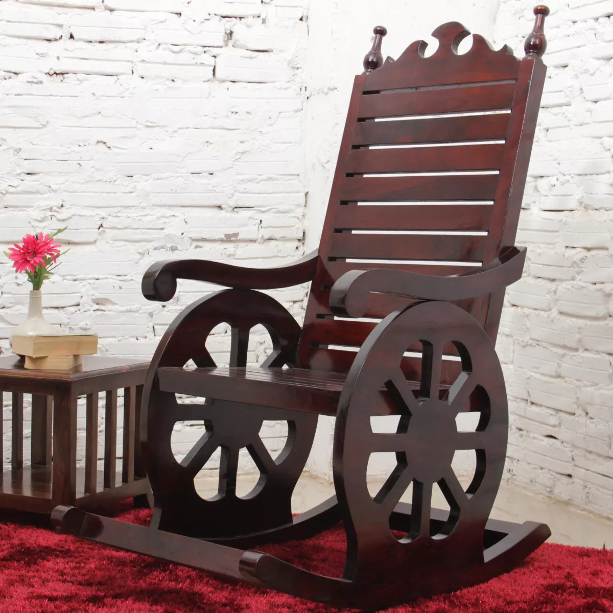 Chariot Rocking Chair by Induscraft in Solid Sheesham Wood