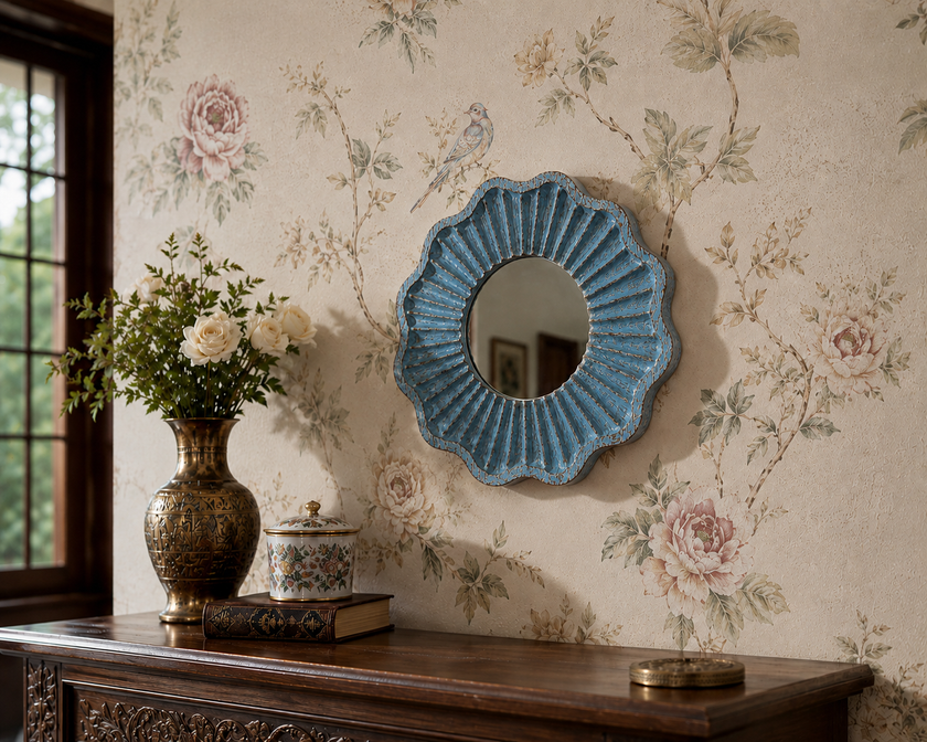 Tritya Flower Shape Decorative Wall Mirror