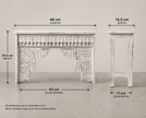 Eka Carved Dressing Table with Mirror in Distressed White