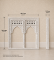 Eka Carved Dressing Table with Mirror in Distressed White