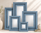 Dvitya Handcrafted Wooden Mirror Frame in Distressed Finish
