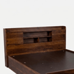Decky Sheesham Wood Bed with Built-in Headboard Storage Shelf