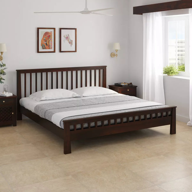 Dema Sheesham Wood Traditional Slatted Headboard Bed
