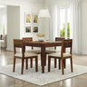 Disa Sheesham Modern Hand-Carved Dining Table Set for 4