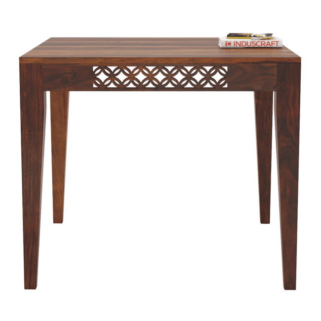Disa Sqaure Sheesham Wood Hand-Carved 4 Seater Dining Table - Induscraft