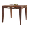 Wooden table with lattice design on a white background