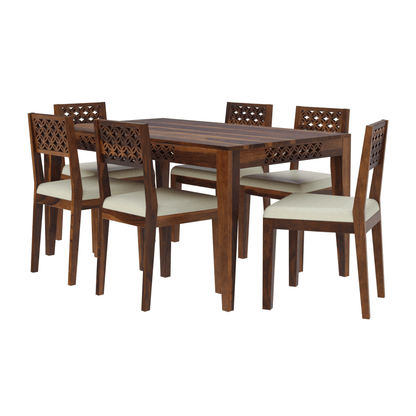 Disa Sheesham Modern Hand-Carved 4 Seater Dining Set