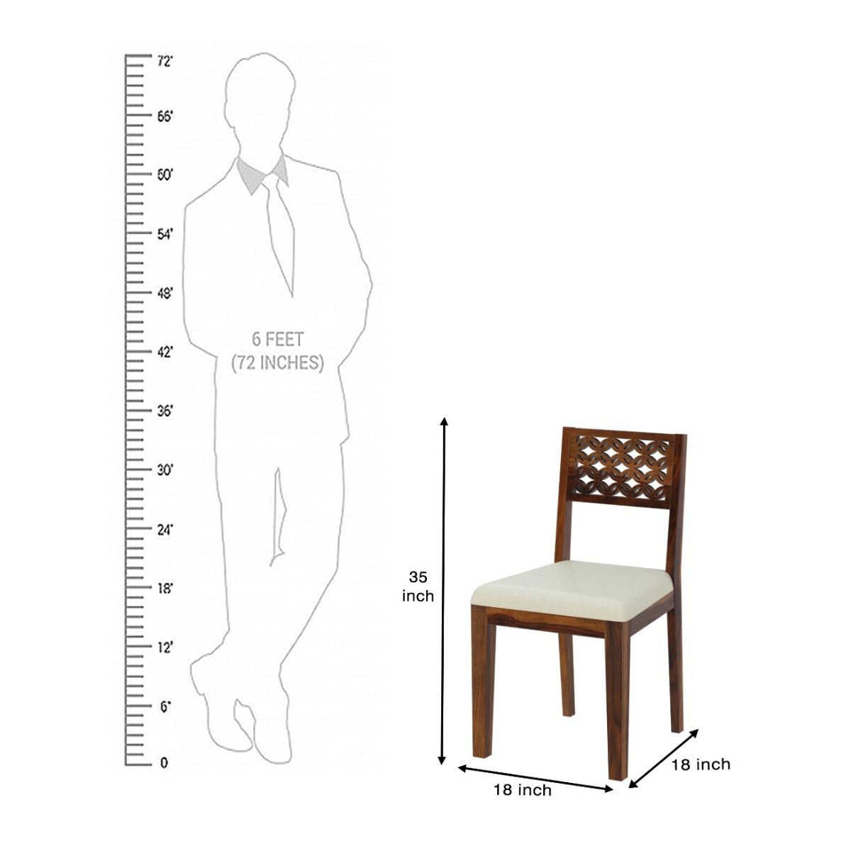 Disa Sheesham Modern Hand-Carved Dining Table Set for 4 - Induscraft