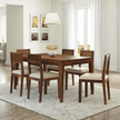 Disa Sheesham Modern Hand-Carved Dining Table Set for 4 - Induscraft