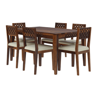Disa Sheesham Modern Hand-Carved 4 Seater Dining Set