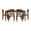 Disa Sheesham Modern Hand-Carved Dining Table Set for 4 - Induscraft