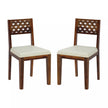 Disa Sheesham Carved Back Upholstered Seat Dining Chair (Set of 2)