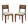 Disa Sheesham Carved Back Upholstered Seat Dining Chair (Set of 2)