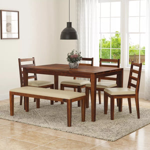 Dining Table with 4 Chairs and Bench