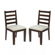 Sheesham Wood Contemporary Upholstered Seat Dining Chair (Set of 2)