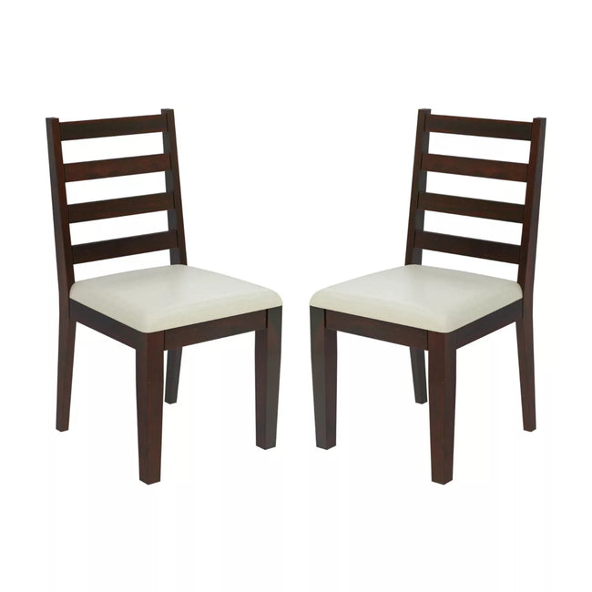 Sheesham Wood Contemporary Upholstered Seat Dining Chair (Set of 2)