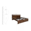 Ethina Classic Sheesham Wood Bed with Open-Square Cutout Accents headboard - Induscraft