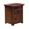 Ethina Sheesham Wood Modern Geometric Rectangular Bedside Table