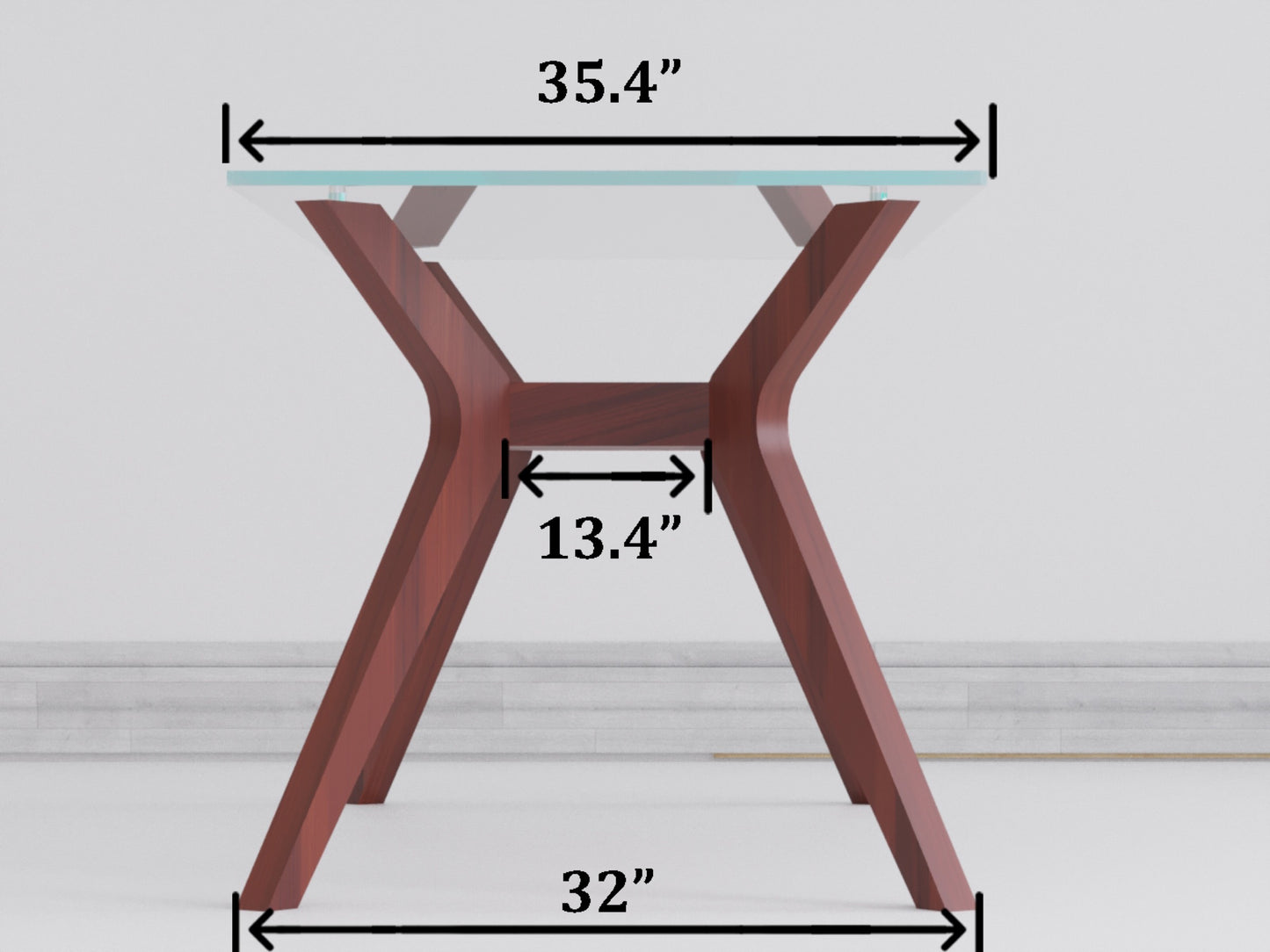 Hendrick Dining Table in Mango Wood with 6 Chairs with Fabric Seating in Modern Design