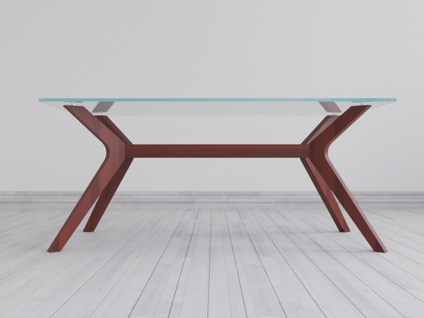 Hendrick Dining Table in Mango Wood with 6 Chairs with Fabric Seating in Modern Design