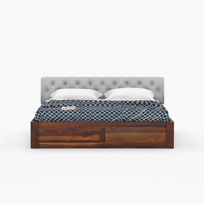 Fabisha Sheesham Wood Bed by Induscraft | King & Queen Sizes with Storage Options