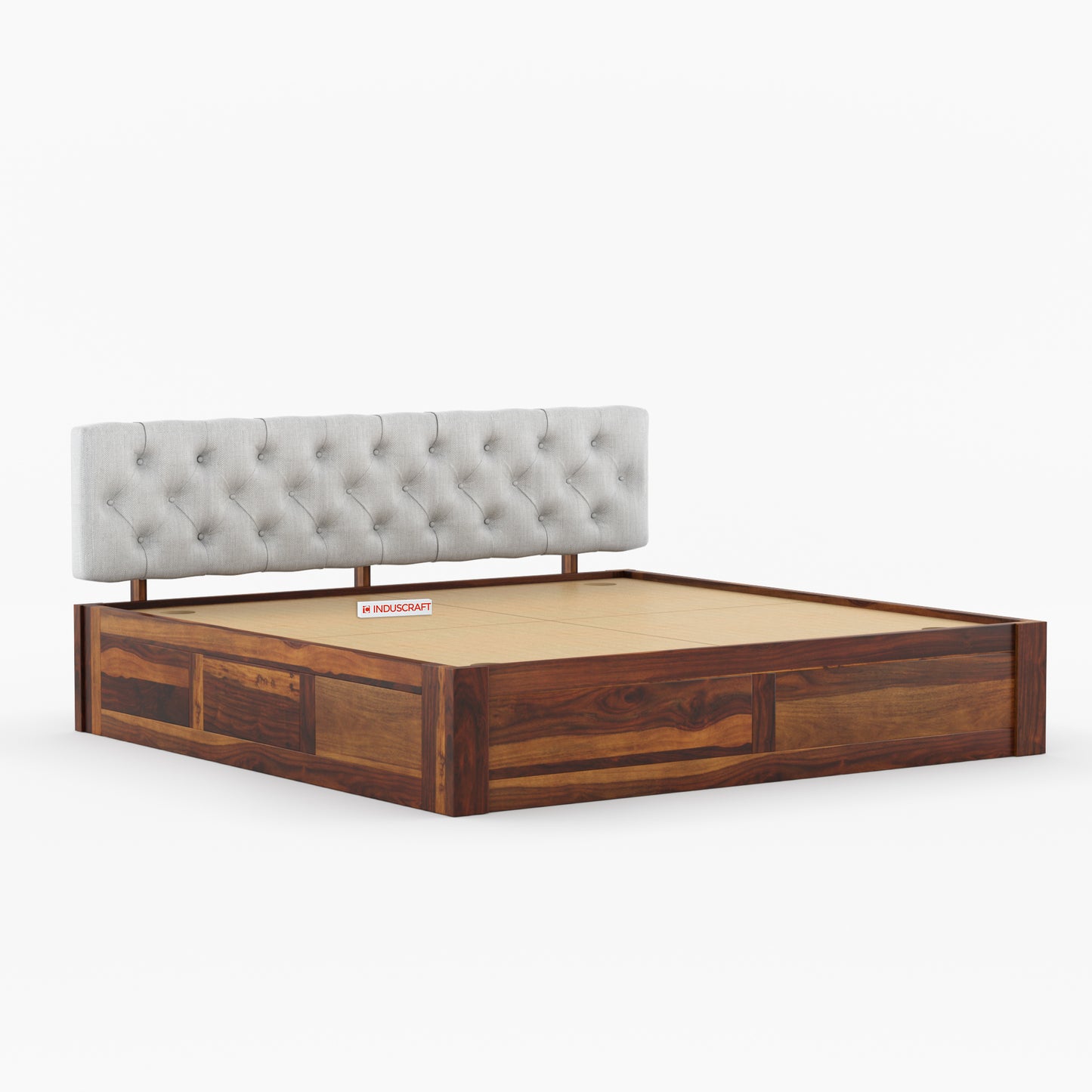 Fabisha Sheesham Wood Bed by Induscraft | King & Queen Sizes with Storage Options