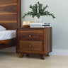 Ferey Sheesham Wood Mid-Century 2 Drawer Beside with Tapered Legs