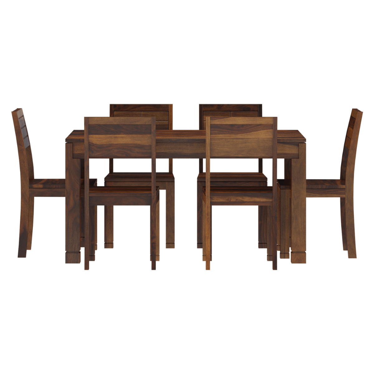 Gangam Modern Sheesham Wood 6 Seater Dining Set with Bench