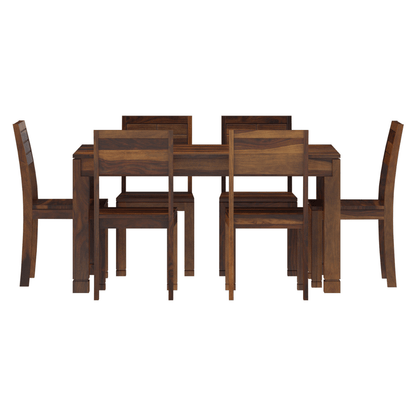 Gangam Modern Sheesham Wood 6 Seater Dining Set with Bench