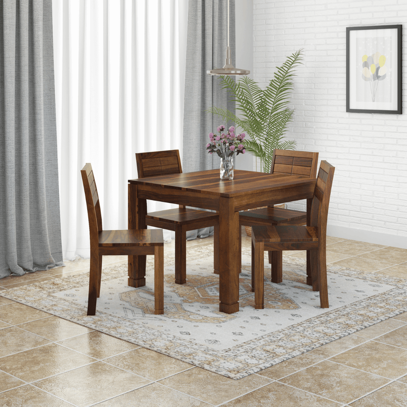 Gangam Modern Sheesham Wood 6 Seater Dining Set with Bench - Induscraft