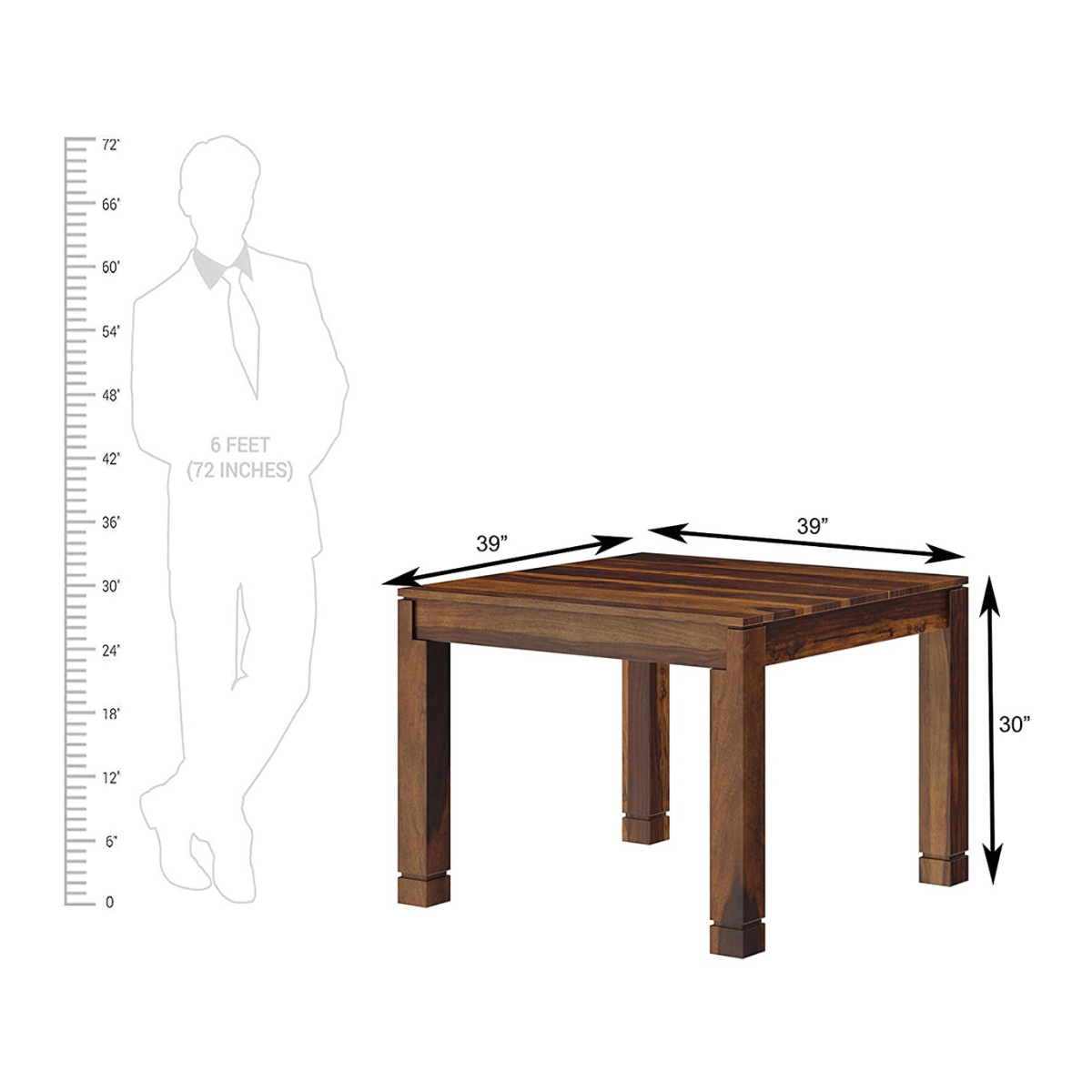 Gangam Modern Sheesham Wood 6 Seater Dining Set with Bench
