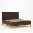 Golden Goa Sheesham Wood Luxury Bed with Fluted Headboard - Induscraft