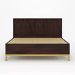 Golden Goa Sheesham Wood Luxury Bed with Fluted Headboard - Induscraft