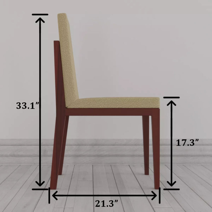 Chair with dimensions labeled on a plain background