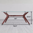 Hendrick Sculptural Wooden Base 6 Seater Glass Top Dining Table - Induscraft
