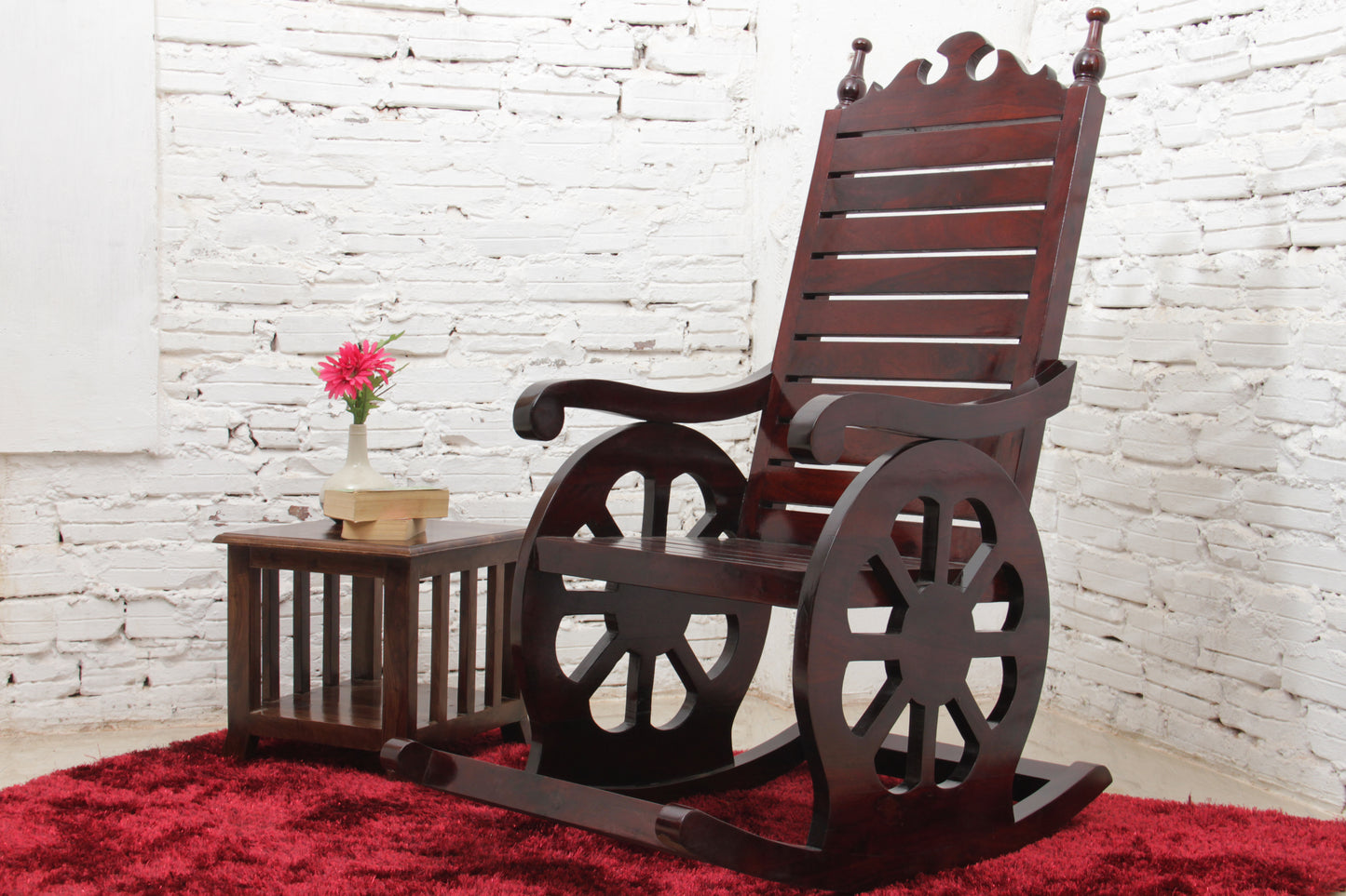 Chariot Rocking Chair by Induscraft in Solid Sheesham Wood