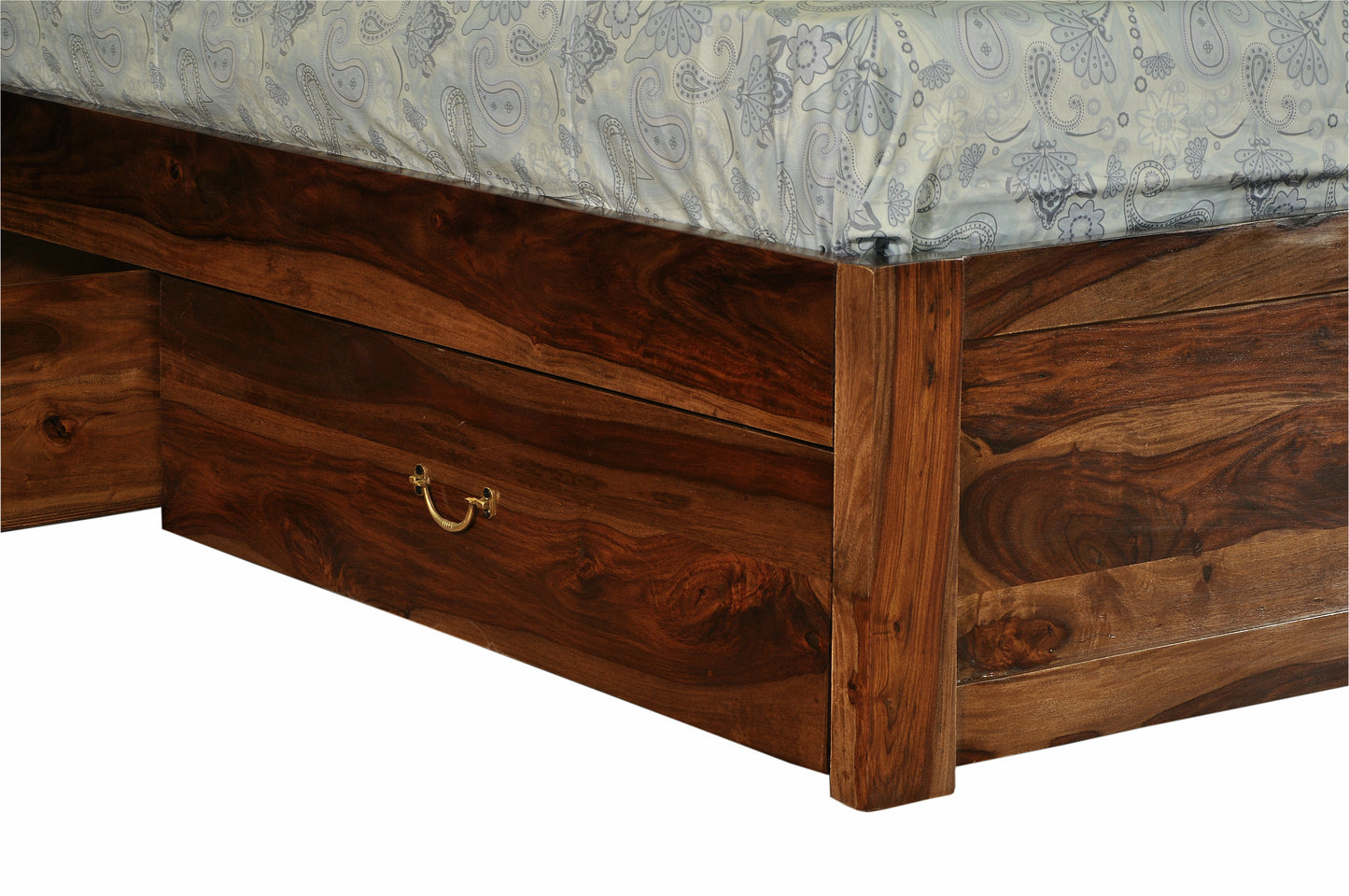 Ethina Bed by Induscraft in Solid Sheesham Wood with Box Storage (King and Queen Size)