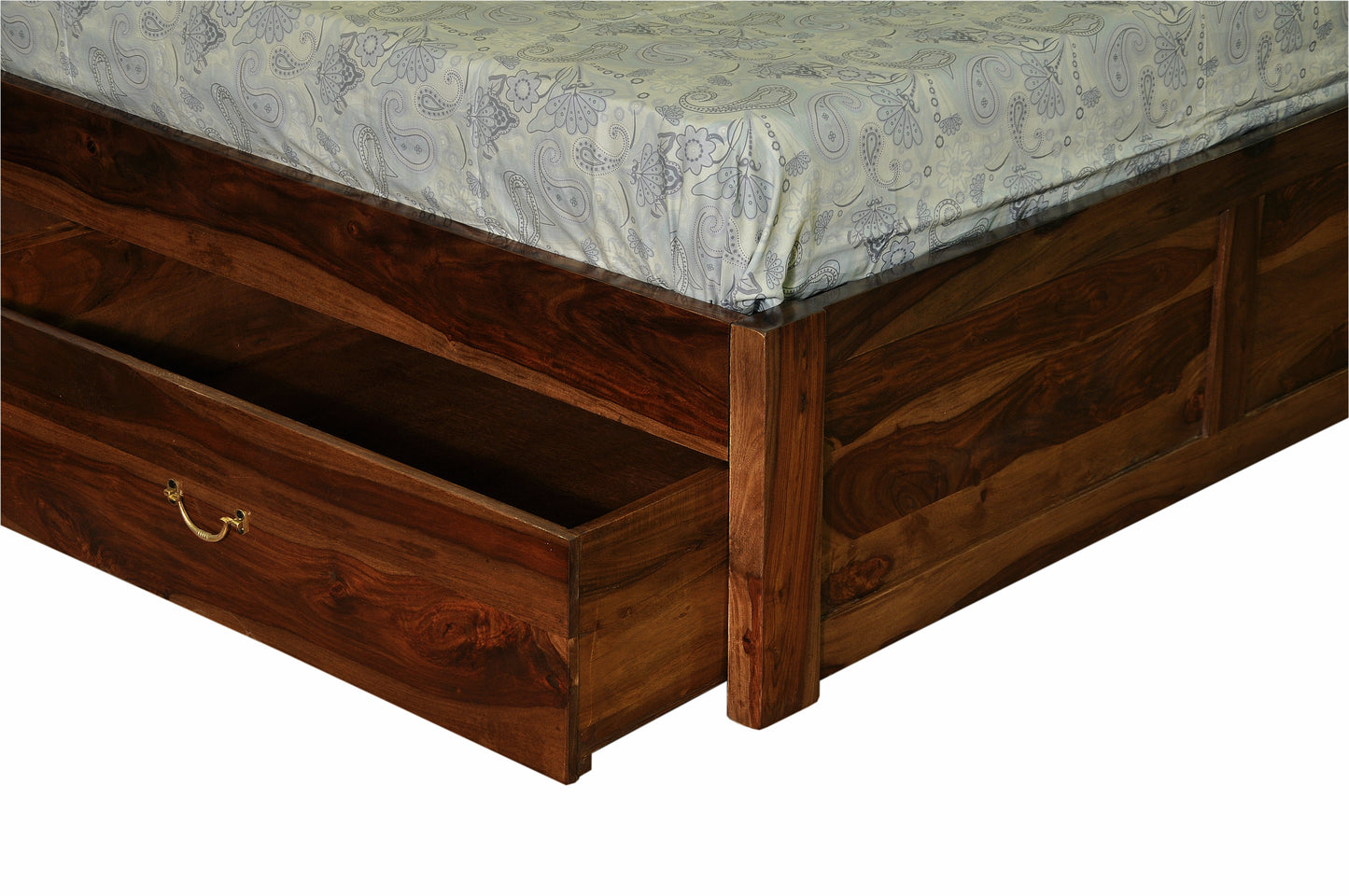 Ethina Bed by Induscraft in Solid Sheesham Wood with Box Storage (King and Queen Size)