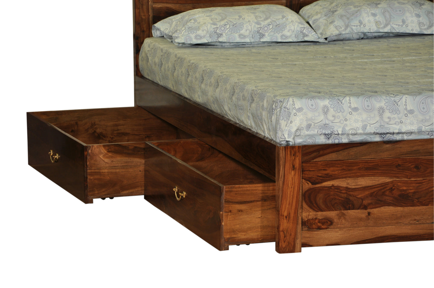 Ethina Bed by Induscraft in Solid Sheesham Wood with Box Storage (King and Queen Size)