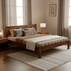 Jacky Solid Sheesham Wood Bed with Fluted Block Headboard